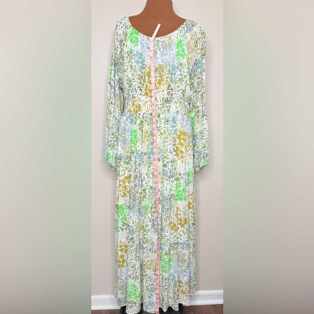 Piper & Scoot Floral Peasant Top Maxi Dress XL Long Sleeve Size XL - Picture 7 of 9